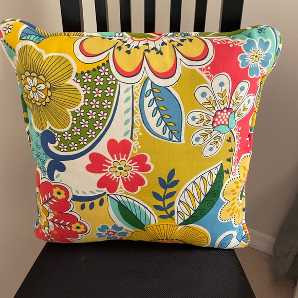 COPY - 15 1/2 “x 15 1/2” outdoor colorful pillow - Picture 2 of 4